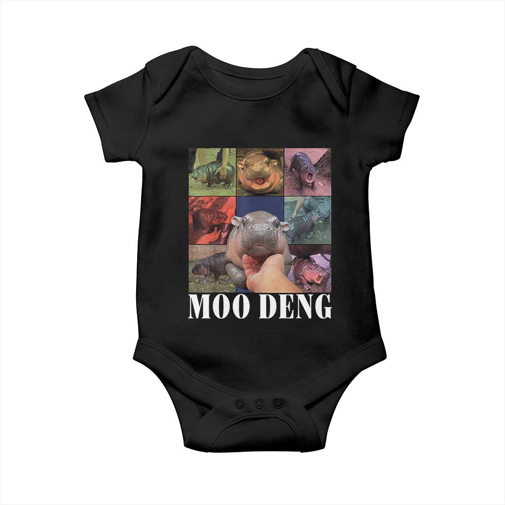 Baby Hippo Moo Deng Baby Onesie Pygmy Hippo Cute Zoo For Family TS02 Black Print Your Wear