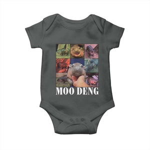 Baby Hippo Moo Deng Baby Onesie Pygmy Hippo Cute Zoo For Family TS02 Dark Heather Print Your Wear