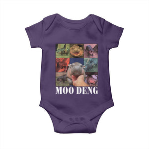 Baby Hippo Moo Deng Baby Onesie Pygmy Hippo Cute Zoo For Family TS02 Purple Print Your Wear