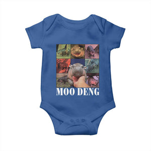 Baby Hippo Moo Deng Baby Onesie Pygmy Hippo Cute Zoo For Family TS02 Royal Blue Print Your Wear