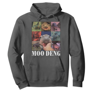 Baby Hippo Moo Deng Hoodie Pygmy Hippo Cute Zoo For Family TS02 Dark Heather Print Your Wear