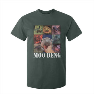 Baby Hippo Moo Deng T Shirt For Kid Pygmy Hippo Cute Zoo For Family TS02 Dark Forest Green Print Your Wear