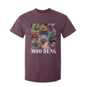 Baby Hippo Moo Deng T Shirt For Kid Pygmy Hippo Cute Zoo For Family TS02 Maroon Print Your Wear