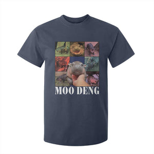 Baby Hippo Moo Deng T Shirt For Kid Pygmy Hippo Cute Zoo For Family TS02 Navy Print Your Wear