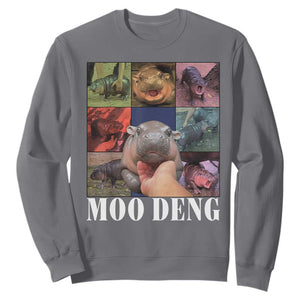 Baby Hippo Moo Deng Sweatshirt Pygmy Hippo Cute Zoo For Family TS02 Charcoal Print Your Wear