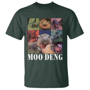 Baby Hippo Moo Deng T Shirt Pygmy Hippo Cute Zoo For Family TS02 Dark Forest Green Print Your Wear