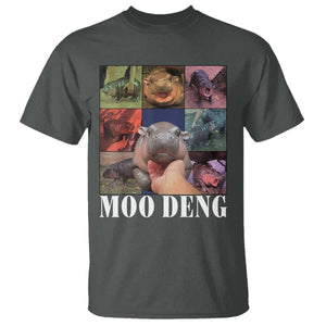 Baby Hippo Moo Deng T Shirt Pygmy Hippo Cute Zoo For Family TS02 Dark Heather Print Your Wear