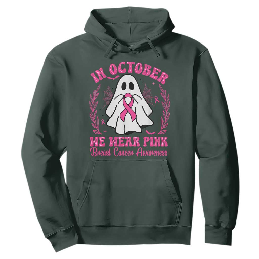 Breast Cancer Awareness Hoodie In October We Wear Pink TS02 Dark Forest Green Print Your Wear