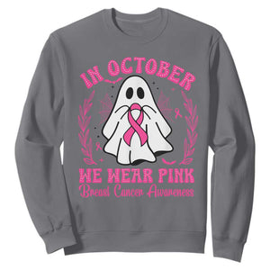 Breast Cancer Awareness Sweatshirt In October We Wear Pink TS02 Charcoal Print Your Wear