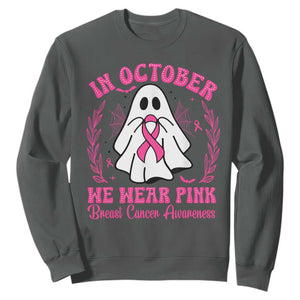 Breast Cancer Awareness Sweatshirt In October We Wear Pink TS02 Dark Heather Print Your Wear