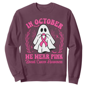 Breast Cancer Awareness Sweatshirt In October We Wear Pink TS02 Maroon Print Your Wear