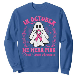 Breast Cancer Awareness Sweatshirt In October We Wear Pink TS02 Royal Blue Print Your Wear