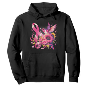 Breast Cancer Awareness Hoodie Hummingbird Pink Ribbon Support TS02 Black Print Your Wear