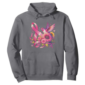 Breast Cancer Awareness Hoodie Hummingbird Pink Ribbon Support TS02 Charcoal Print Your Wear