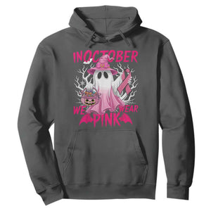 Breast Cancer Awareness Hoodie In October We Wear Pink Ghost TS02 Dark Heather Print Your Wear