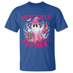 Breast Cancer Awareness T Shirt In October We Wear Pink Ghost TS02 Royal Blue Print Your Wear