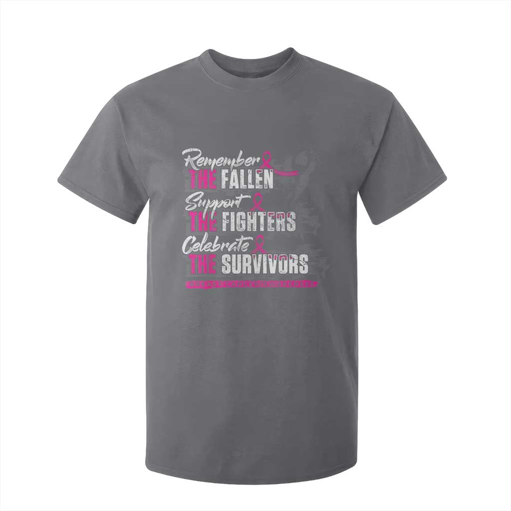 Breast Cancer Awareness T Shirt For Kid Remember The Fallen Support The Fighters TS02 Charcoal Print Your Wear
