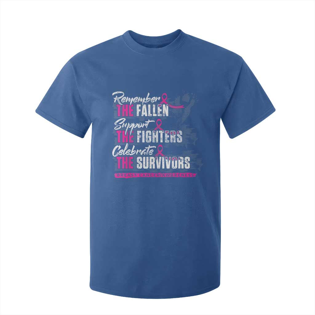 Breast Cancer Awareness T Shirt For Kid Remember The Fallen Support The Fighters TS02 Royal Blue Print Your Wear