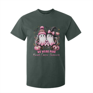 Breast Cancer Awareness Witch T Shirt For Kid In October We Wear Pink Ghost Witch TS02 Dark Forest Green Print Your Wear