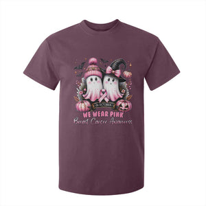 Breast Cancer Awareness Witch T Shirt For Kid In October We Wear Pink Ghost Witch TS02 Maroon Print Your Wear