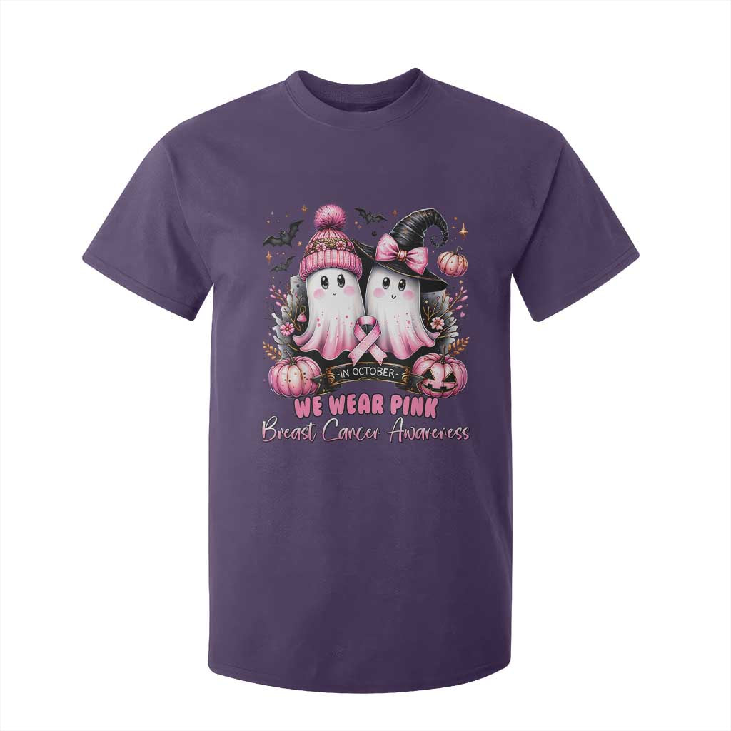 Breast Cancer Awareness Witch T Shirt For Kid In October We Wear Pink Ghost Witch TS02 Purple Print Your Wear