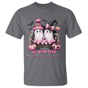 Breast Cancer Awareness Witch T Shirt In October We Wear Pink Ghost Witch TS02 Charcoal Print Your Wear