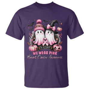 Breast Cancer Awareness Witch T Shirt In October We Wear Pink Ghost Witch TS02 Purple Print Your Wear