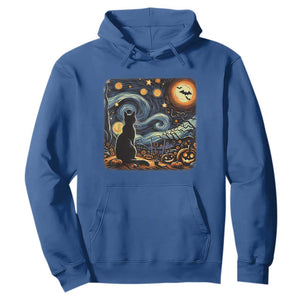 Black Cat Halloween Hoodie Starry Night Lover Van Gogh Inspo TS02 Royal Blue Print Your Wear