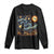 Black Cat Halloween Long Sleeve Shirt Starry Night Lover Van Gogh Inspo TS02 Black Print Your Wear