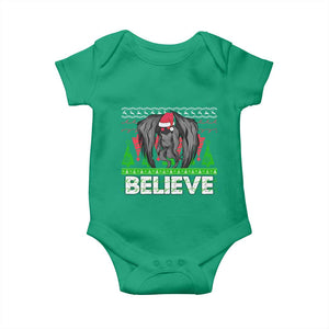 Funny Mothman Santa Baby Onesie Believe Merry Mothmas TS02 Irish Green Print Your Wear