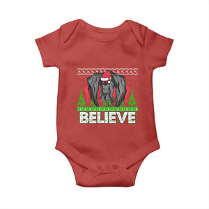 Funny Mothman Santa Baby Onesie Believe Merry Mothmas TS02 Red Print Your Wear