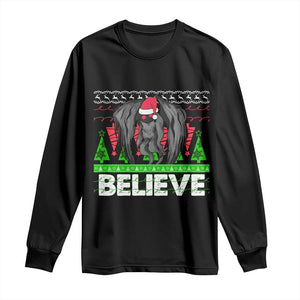 Funny Mothman Santa Long Sleeve Shirt Believe Merry Mothmas TS02 Black Print Your Wear