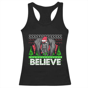 Funny Mothman Santa Racerback Tank Top Believe Merry Mothmas TS02 Black Print Your Wear