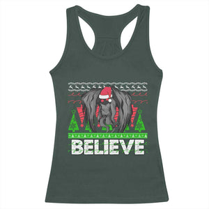 Funny Mothman Santa Racerback Tank Top Believe Merry Mothmas TS02 Dark Forest Green Print Your Wear