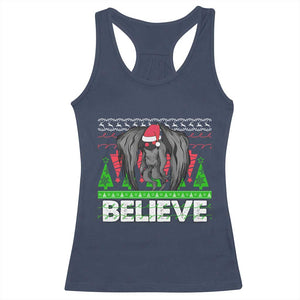 Funny Mothman Santa Racerback Tank Top Believe Merry Mothmas TS02 Navy Print Your Wear