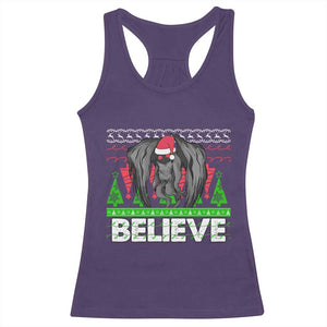 Funny Mothman Santa Racerback Tank Top Believe Merry Mothmas TS02 Purple Print Your Wear