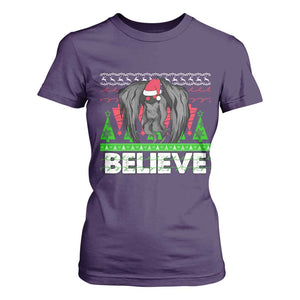 Funny Mothman Santa T Shirt For Women Believe Merry Mothmas TS02 Purple Print Your Wear