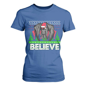 Funny Mothman Santa T Shirt For Women Believe Merry Mothmas TS02 Royal Blue Print Your Wear