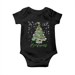 Book Lover Xmas Tree Baby Onesie Merry Bookmas TS02 Black Print Your Wear