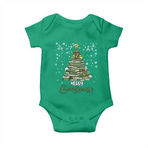 Book Lover Xmas Tree Baby Onesie Merry Bookmas TS02 Irish Green Print Your Wear