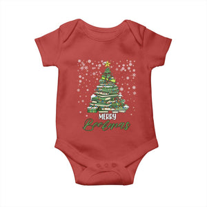 Book Lover Xmas Tree Baby Onesie Merry Bookmas TS02 Red Print Your Wear