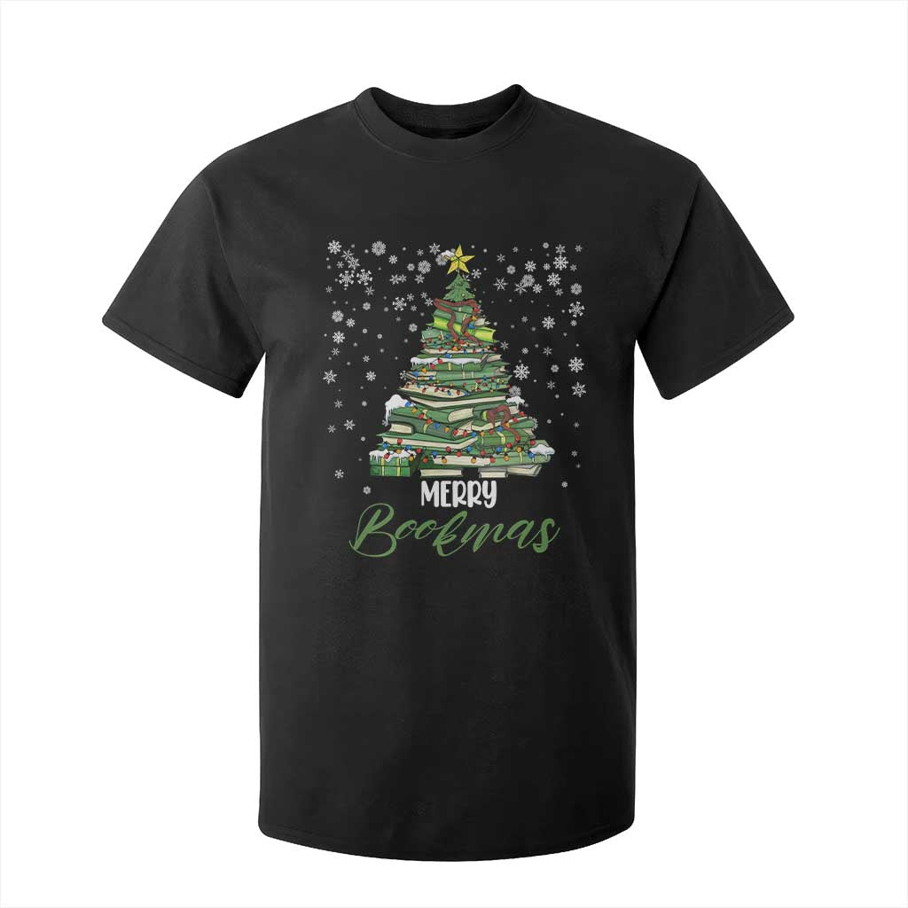 Book Lover Xmas Tree T Shirt For Kid Merry Bookmas TS02 Black Print Your Wear