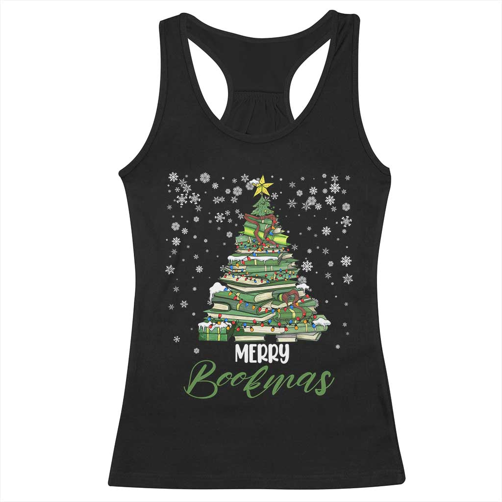 Book Lover Xmas Tree Racerback Tank Top Merry Bookmas TS02 Black Print Your Wear