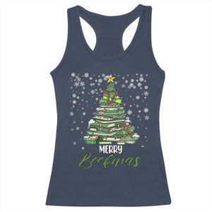 Book Lover Xmas Tree Racerback Tank Top Merry Bookmas TS02 Navy Print Your Wear