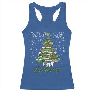 Book Lover Xmas Tree Racerback Tank Top Merry Bookmas TS02 Royal Blue Print Your Wear