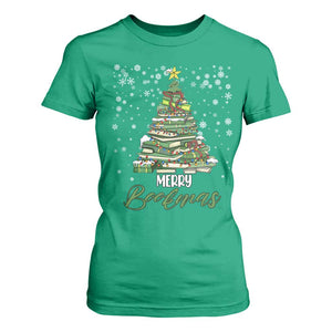 Book Lover Xmas Tree T Shirt For Women Merry Bookmas TS02 Irish Green Print Your Wear