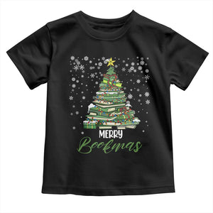 Book Lover Xmas Tree Toddler T Shirt Merry Bookmas TS02 Black Print Your Wear