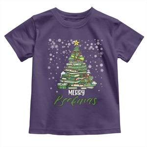 Book Lover Xmas Tree Toddler T Shirt Merry Bookmas TS02 Purple Print Your Wear