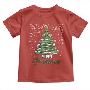 Book Lover Xmas Tree Toddler T Shirt Merry Bookmas TS02 Red Print Your Wear