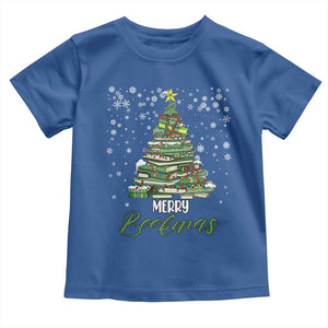 Book Lover Xmas Tree Toddler T Shirt Merry Bookmas TS02 Royal Blue Print Your Wear